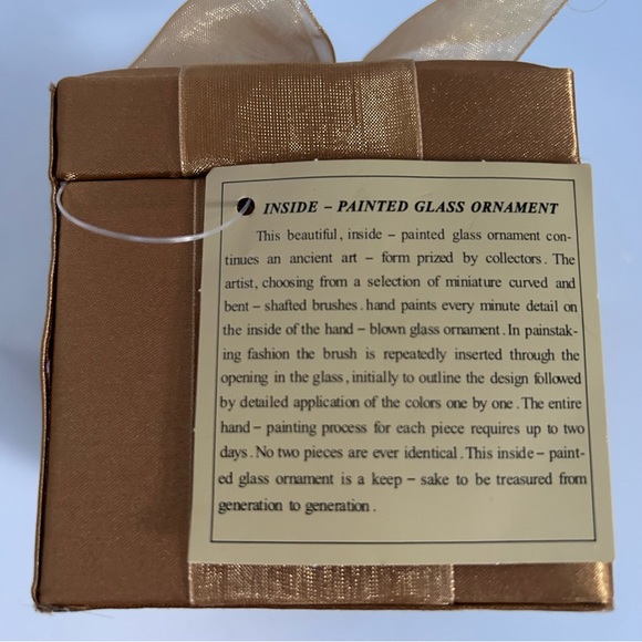 Christmas Tree Ornament CARDINALS Blown Glass Hand Blown INSIDE-Painted/gift box - Picture 13 of 14